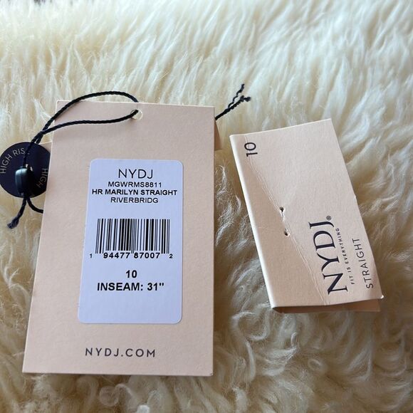 NYDJ Marilyn Straight Jeans High Waist Stretch Dark Riverbridge 31" Inseam 10 - Picture 10 of 15